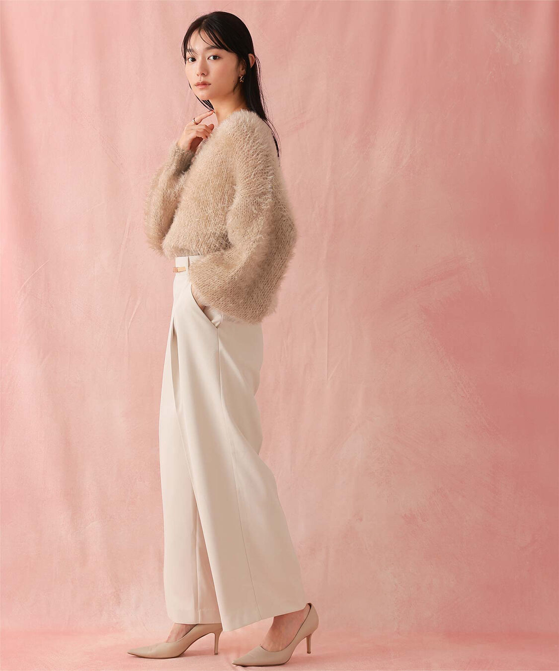 ur's「Vネックオーバーサイズシアーローゲージニット」|ニット・セーター|