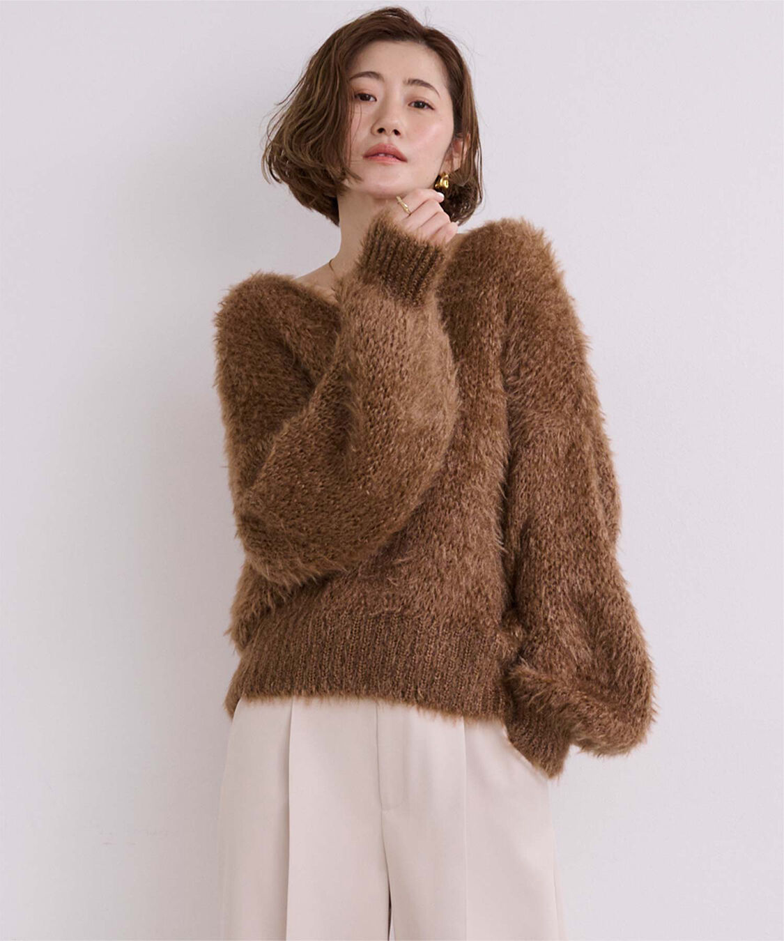 ur's「Vネックオーバーサイズシアーローゲージニット」|ニット・セーター|