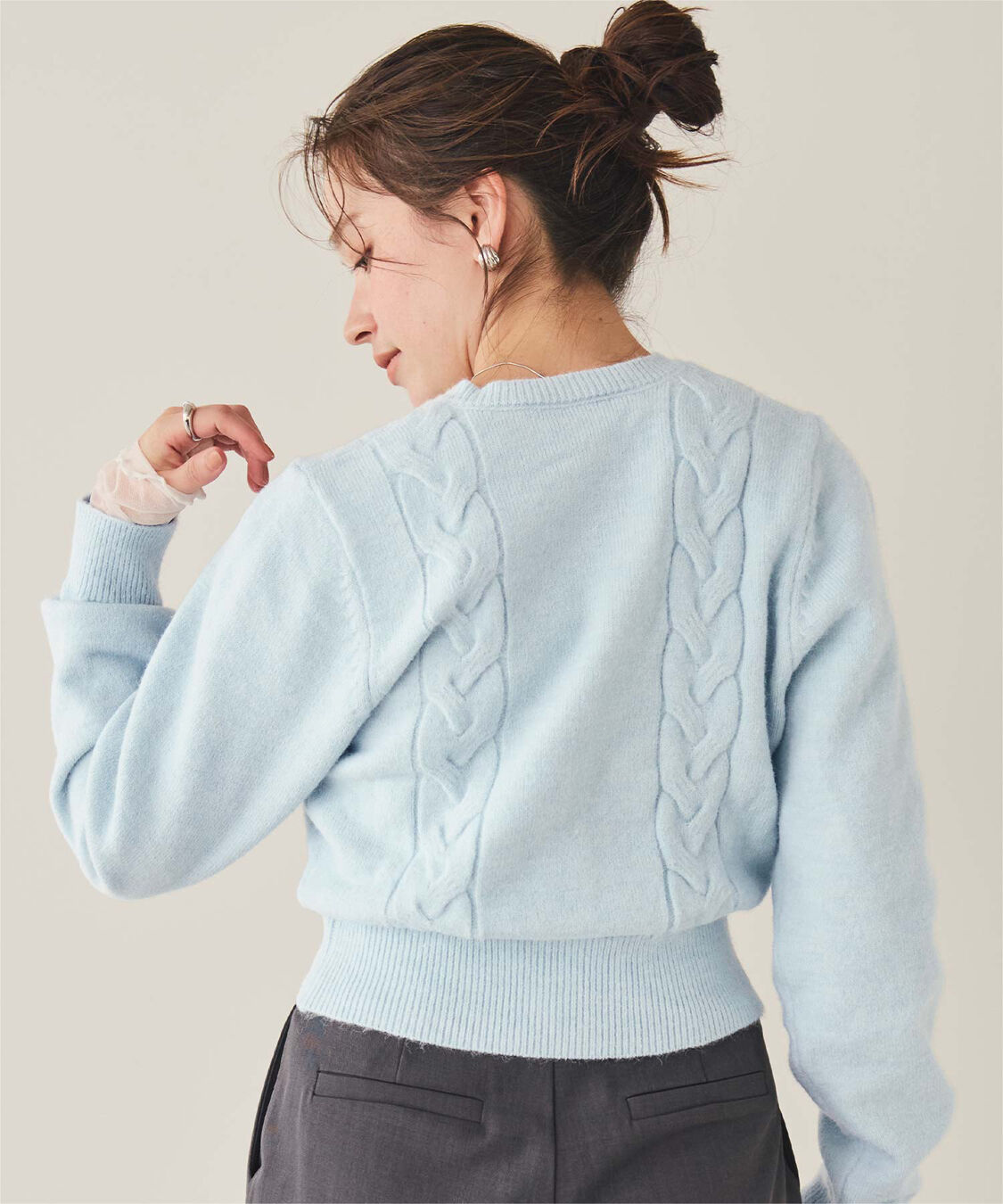titivate「【いつきさんコラボアイテム】ケーブルデザインニットカーディガン」|ニット・セーター|