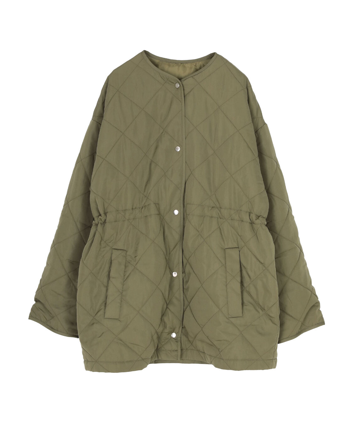 titivate「ウエストドローストリングキルティングジャケット」|ノーカラージャケット|