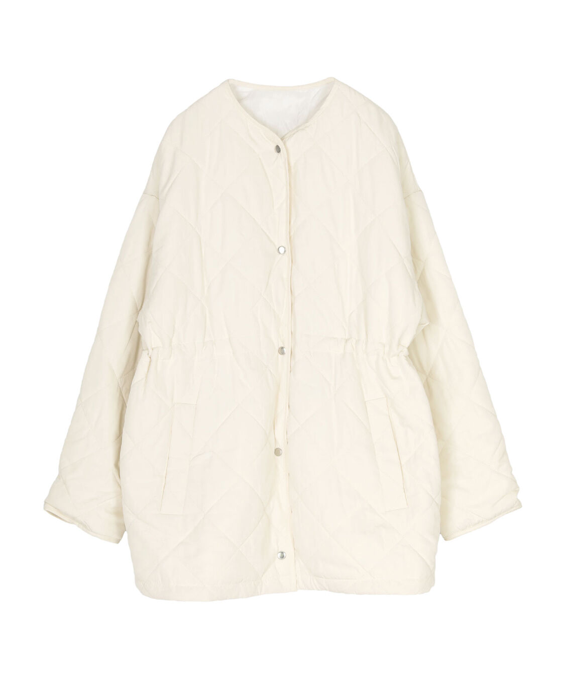 titivate「ウエストドローストリングキルティングジャケット」|ノーカラージャケット|