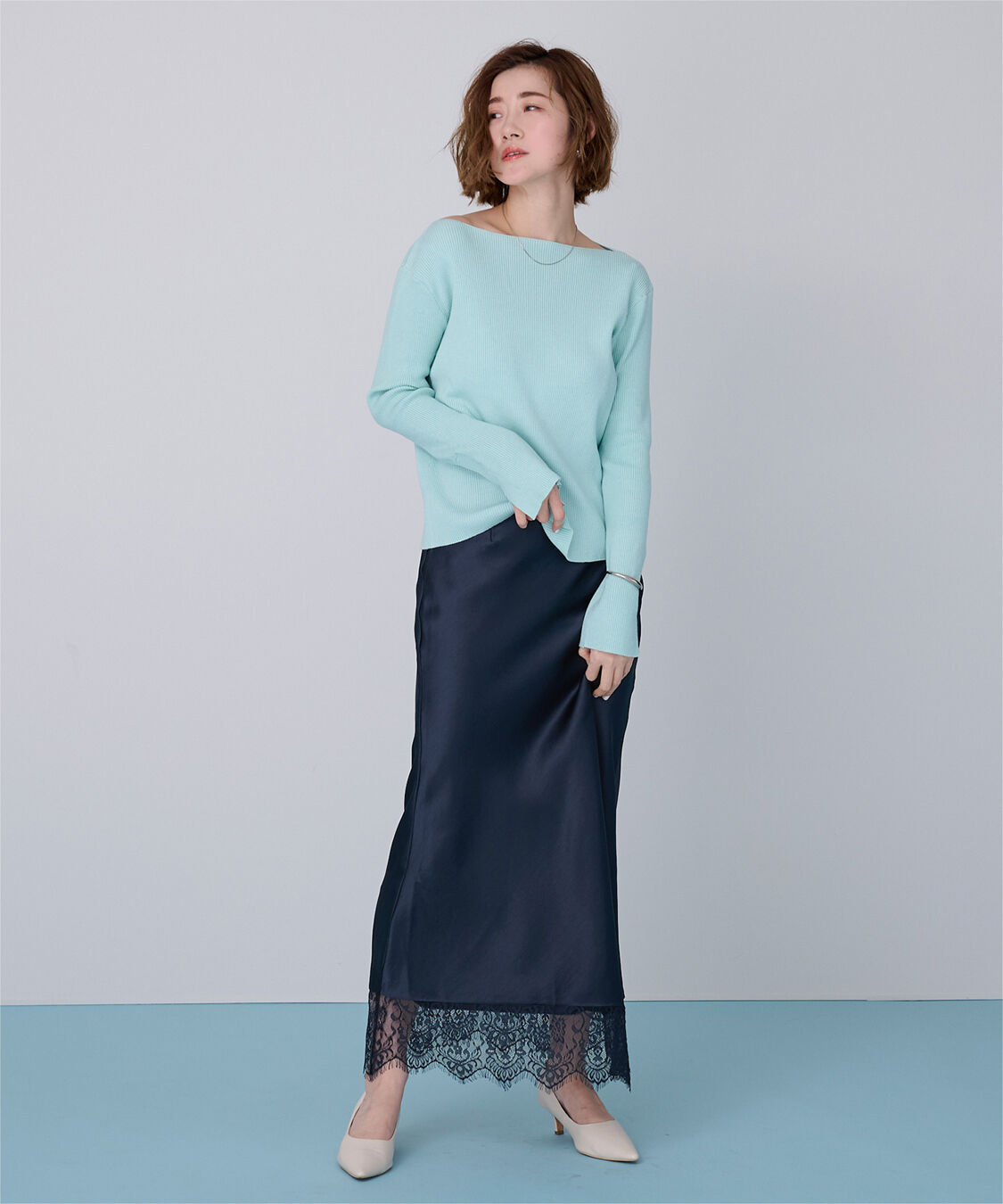 ur's「レースサテンマーメイドスカート」|スカート|