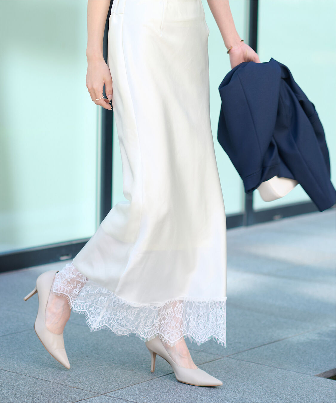 ur's「レースサテンマーメイドスカート」|スカート|