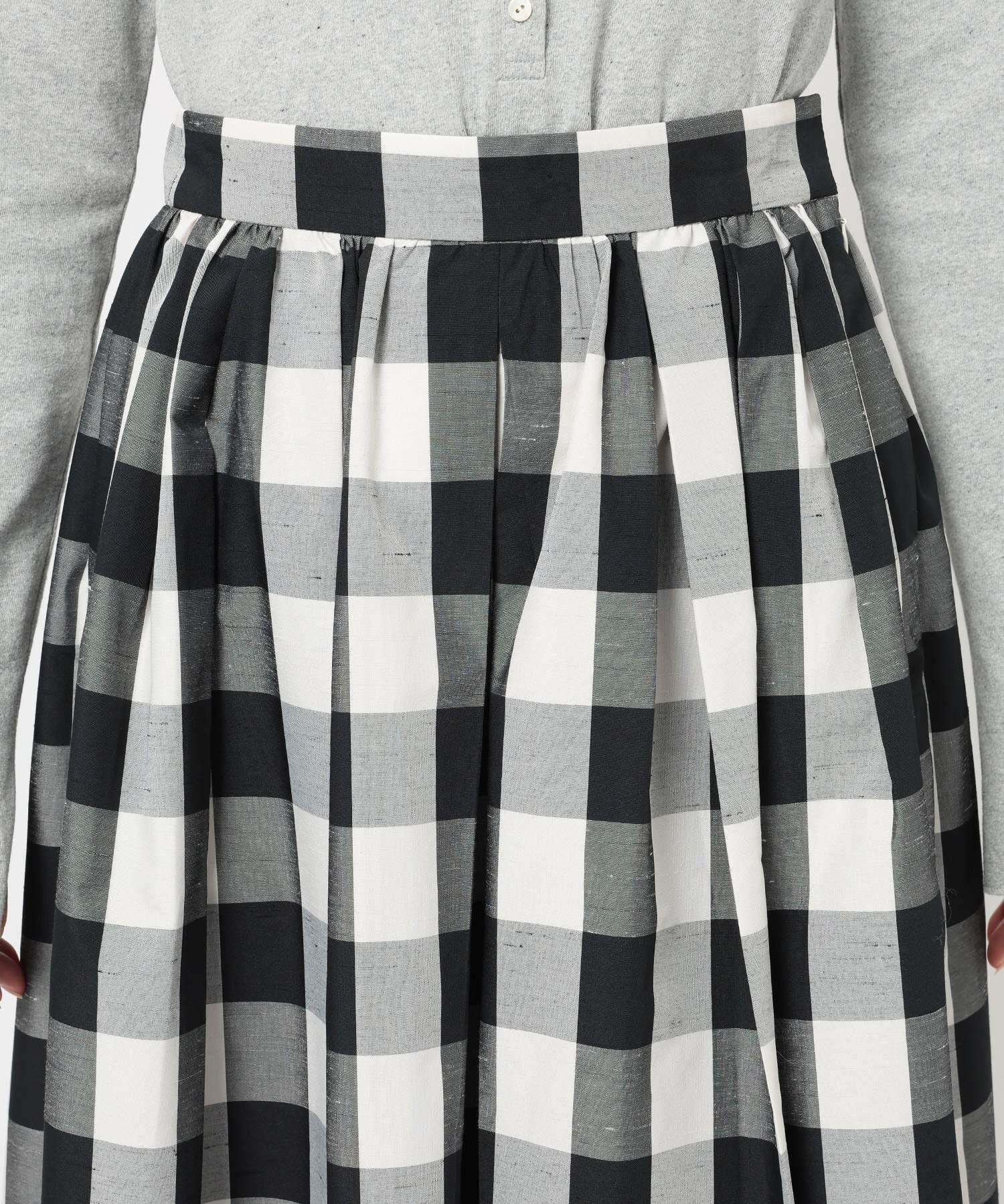BABYLONE「チェックシャンタンスカート」|スカート|