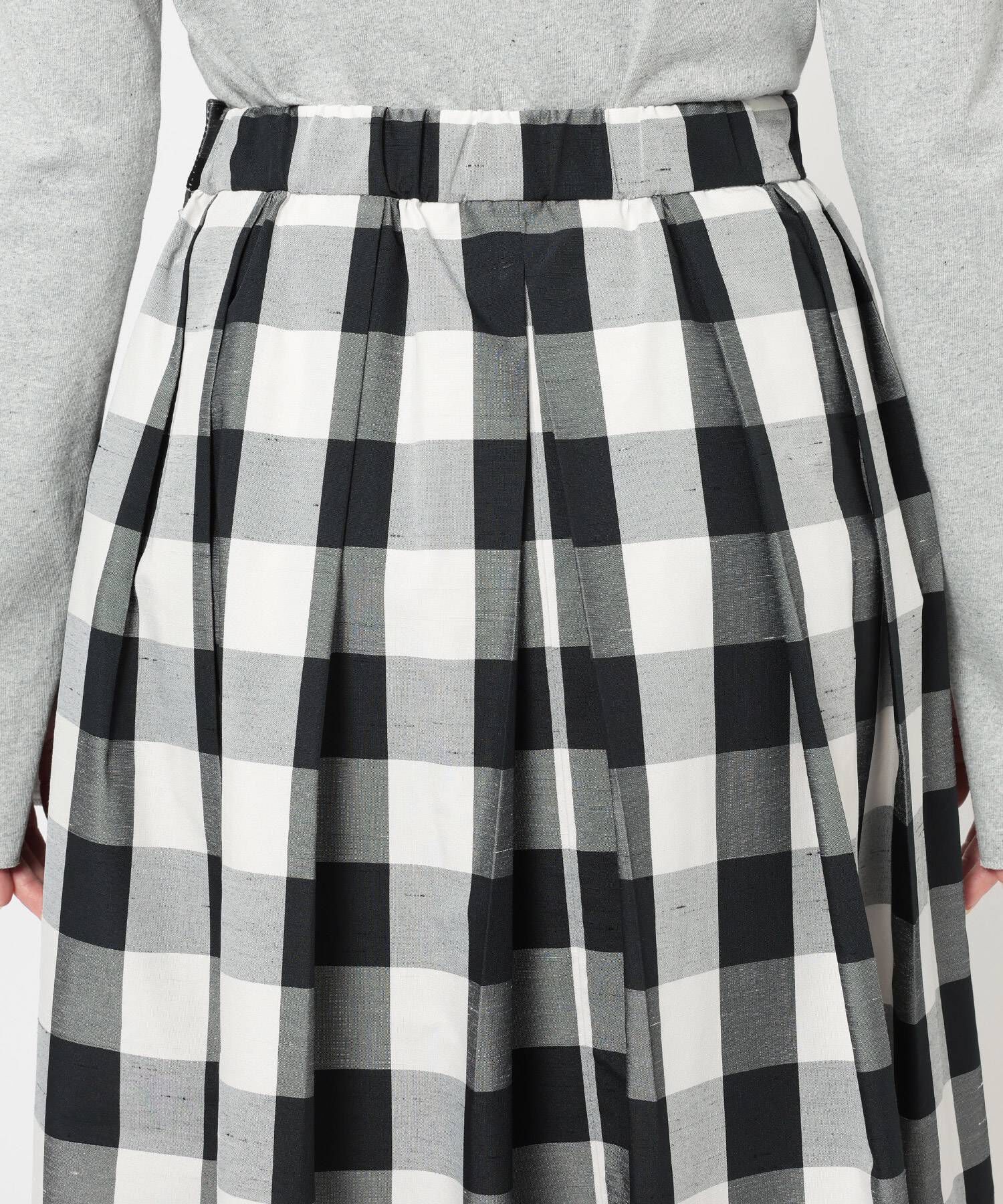 BABYLONE「チェックシャンタンスカート」|スカート|