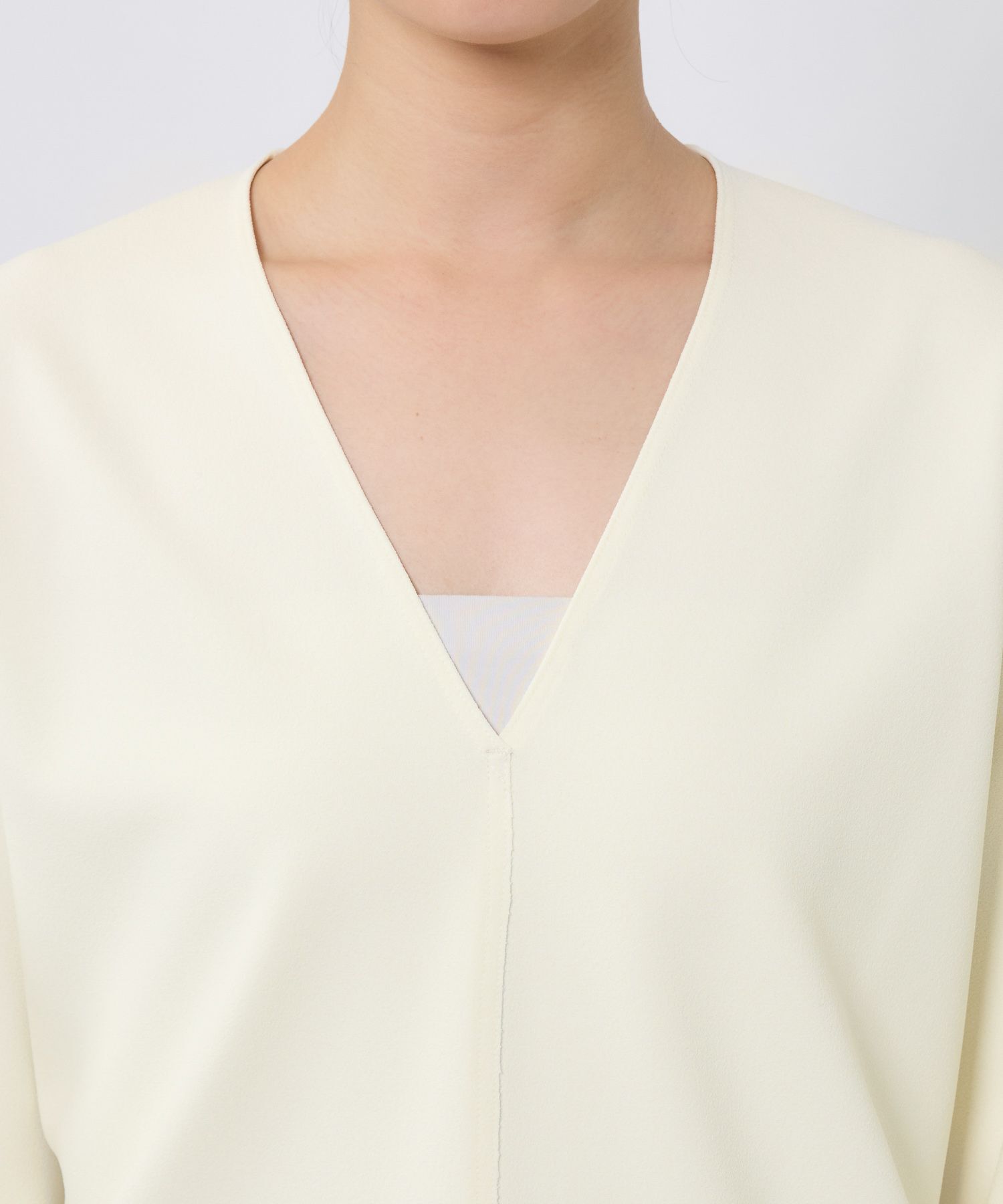 BABYLONE「【多機能素材】ジョーゼットVネックプルオーバー」|シャツ・ブラウス|