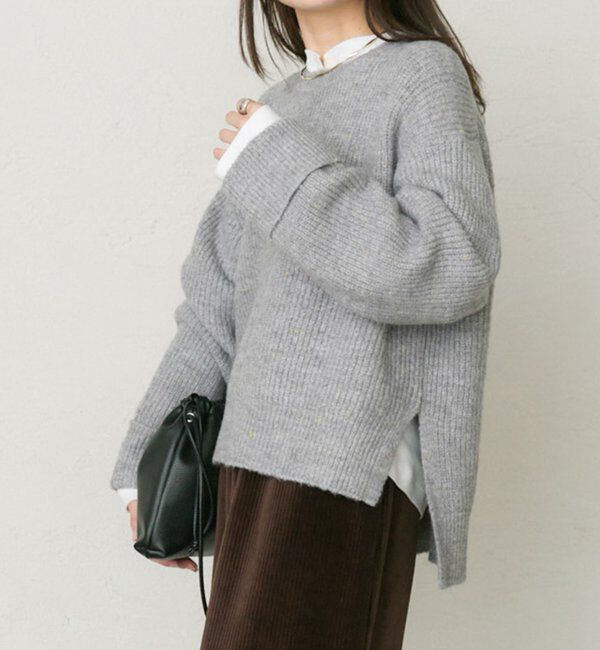  「ネップクルーネックニットプルオーバー」|キャミソール|