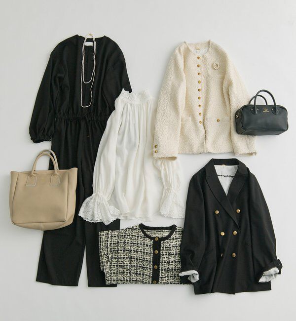  「アソートツィードノーカラージャケット」|テーラードジャケット|