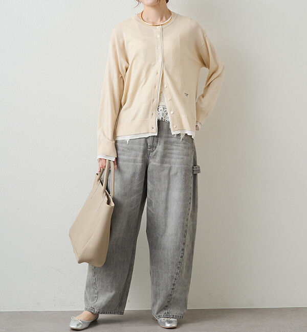  「レイヤード風配色ニットカーディガン」|カーディガン|