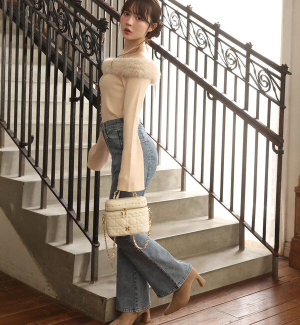  「後ろ刺繍美脚ストレッチフレアデニム」|その他|