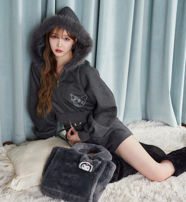  「【マイメロディ／クロミコラボ】ファー付きパーカー」|パーカー|