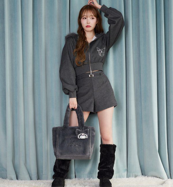  「【マイメロディ／クロミコラボ】ファー付きパーカー」|パーカー|