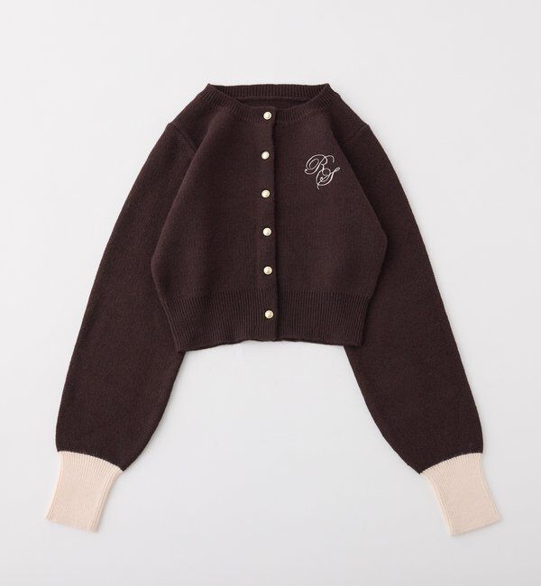  「配色袖刺繍入りカーデ」|ニット・セーター|