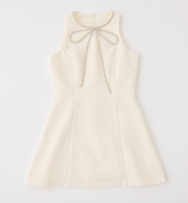  「ビジューリボンミニワンピ」|ワンピース|