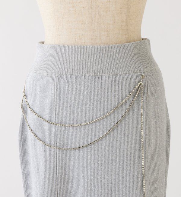  「スリット入りニットスカート」|スカート|