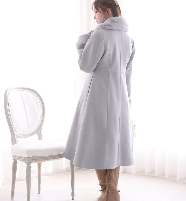  「【サイズ展開あり】襟/袖ファーマルチリボンロングコート」|その他|