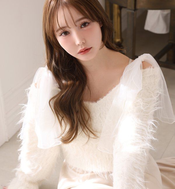  「肩リボンニットセットワンピース」|ワンピース|