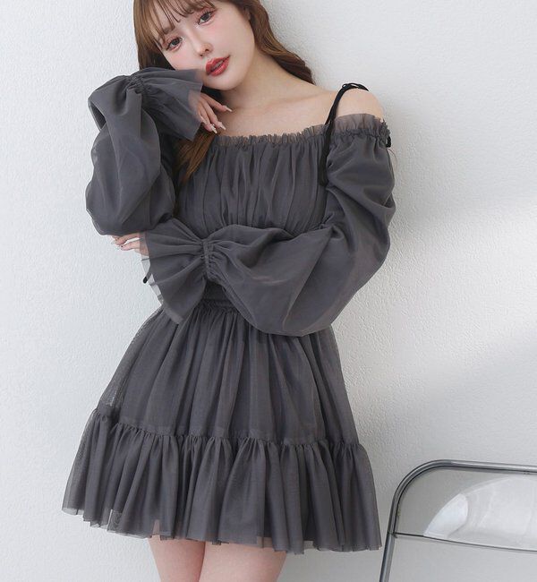  「愛されメロチュニック」|ワンピース|チャコールグレー