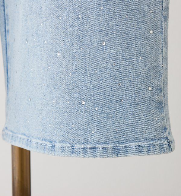  「【SSサイズあり/ウエスト調整可能】ビジュー付きワイドデニム」|その他|