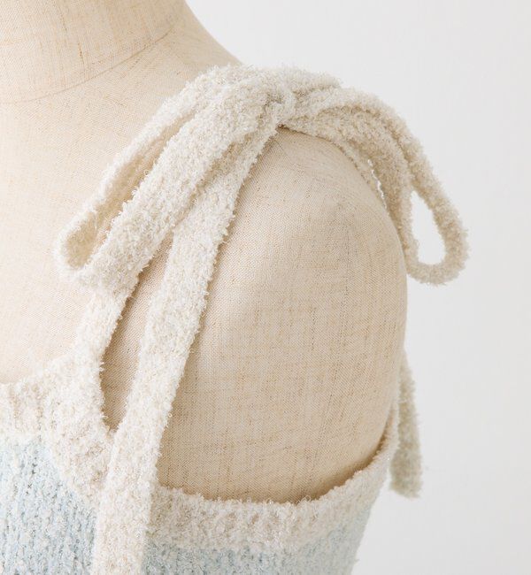  「【セットアップ可能】肩リボン配色ビスチェ」|ニット・セーター|