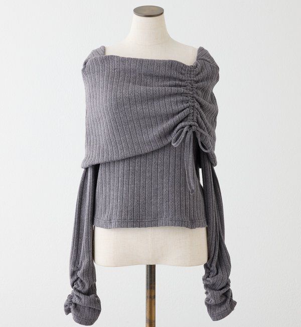  「ドロストリボンオフショルトップス」|プルオーバー|
