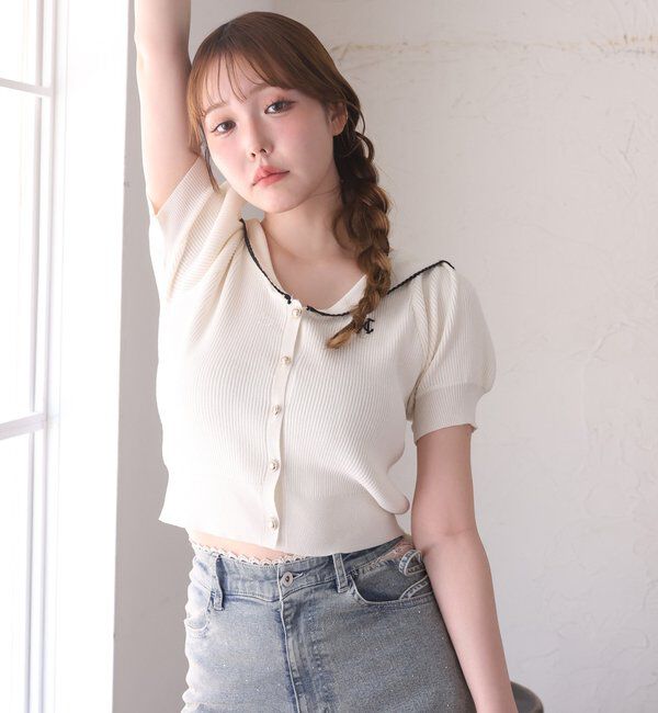  「セーラー半袖ニット」|ニット・セーター|