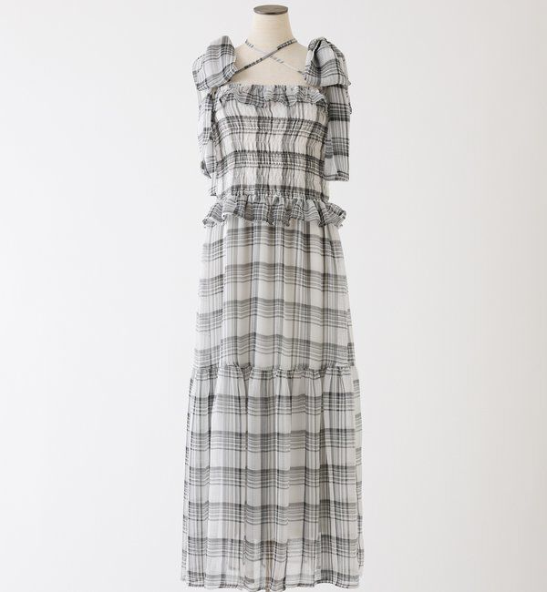  「【SMサイズ展開あり】肩リボンシャーリングワンピース」|ワンピース|