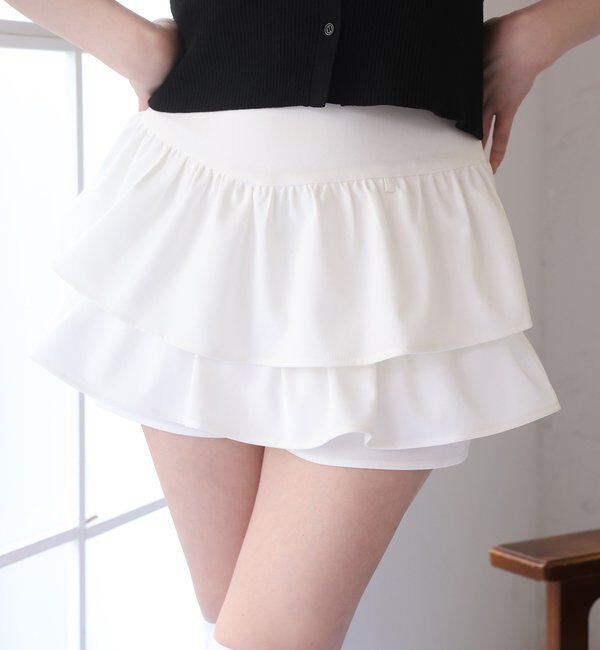  「チャーム付きティアードミニスカパン」|スカート|