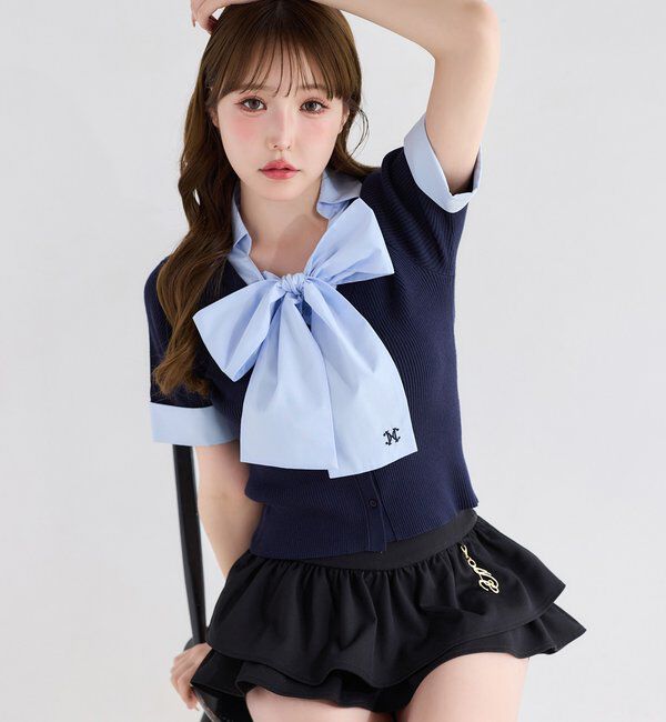  「チャーム付きティアードミニスカパン」|スカート|