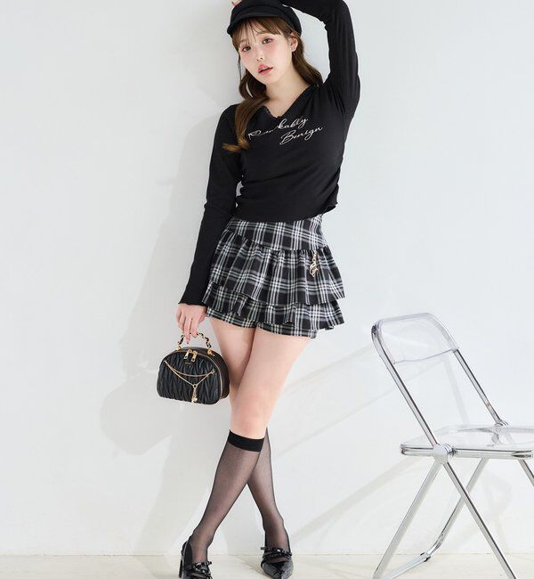  「チャーム付きティアードミニスカパン」|スカート|