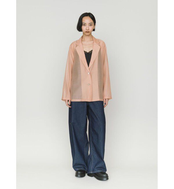 MIDIUMISOLID「MIDIUMISOLID for Ladies シアーシャツジャケット」|テーラードジャケット|