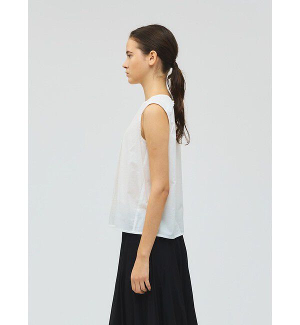 mizuiro ind「mizuiro ind ピンタック＆レースノースリーブプルオーバー」|シャツ・ブラウス|