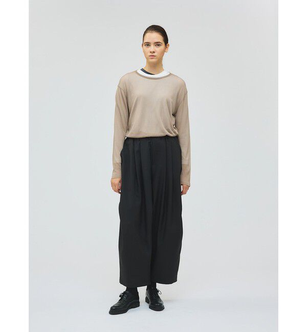 mizuiro ind「mizuiro ind シアークルーネックプルオーバー」|ニット・セーター|