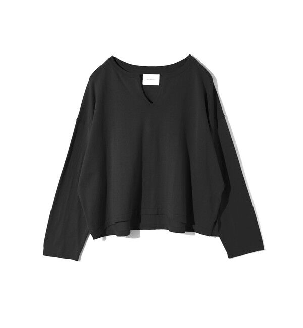 MIDIUMISOLID「MIDIUMISOLID for Ladies スキッパーワイドプルオーバー」|ニット・セーター|ブラック