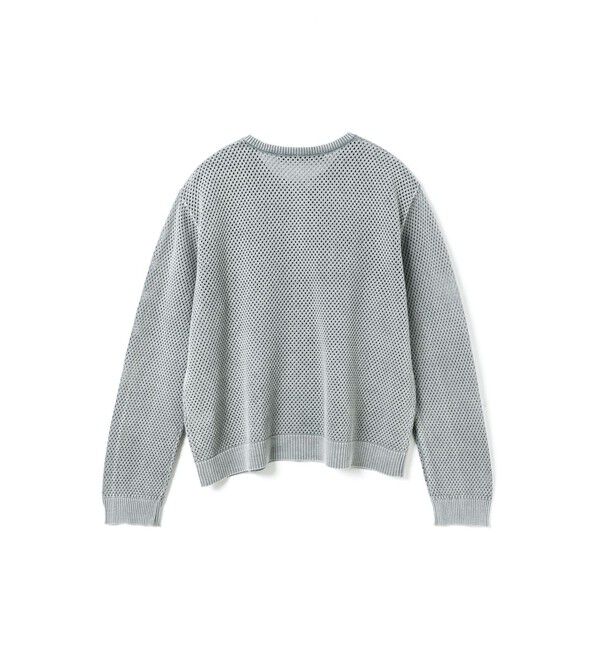 mizuiro ind「mizuiro ind ストーンウォッシュメッシュクルーネックカーディガン」|カーディガン|