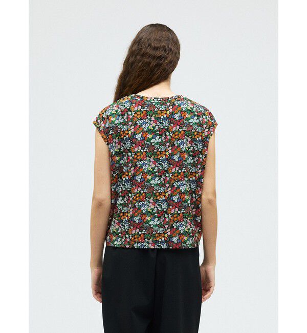 mizuiro ind「mizuiro ind フラワープリントフレンチスリーブプルオーバー」|Tシャツ・カットソー|