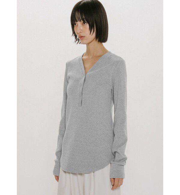 MIDIUMISOLID「MIDIUMISOLID for Ladies リブヘンリーネックプルオーバー」|Tシャツ・カットソー|