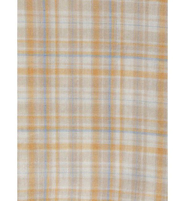 MIDIUMISOLID「MIDIUMISOLID for Ladies チェックビッグフリルカラーブラウス」|シャツ・ブラウス|