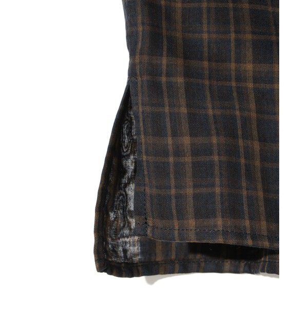 MIDIUMISOLID「MIDIUMISOLID for Ladies チェックビッグフリルカラーブラウス」|シャツ・ブラウス|