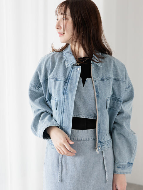 Te chichi TERRASSE「クロップドジャケット(セットアップ可)《2025spring catalog item》」|その他|ブルー