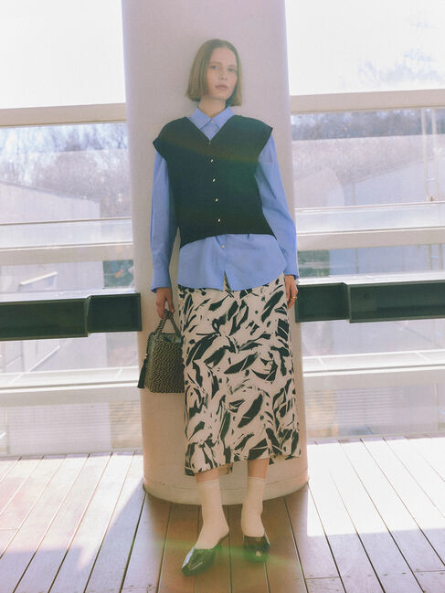 Te chichi「ペイントパターンナロースカート《2026 spring catalog item》」|スカート|