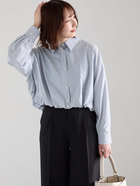 Te chichi「バルーンヘムシャツ」|シャツ・ブラウス|ネイビー