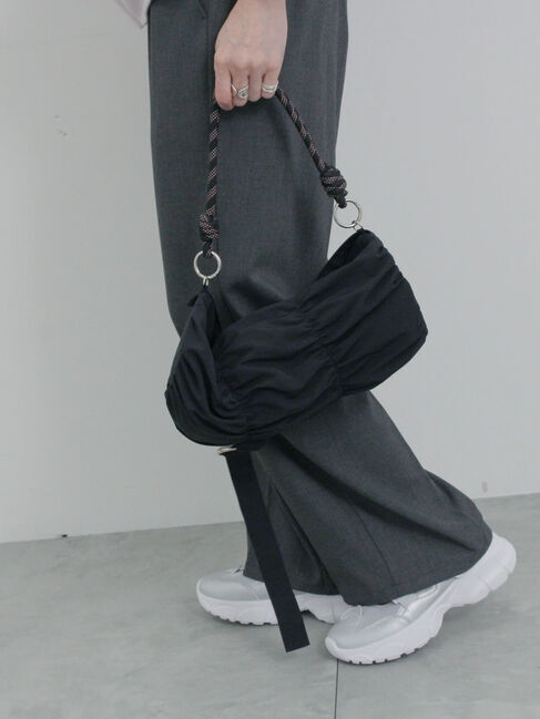 Samansa Mos2 blue「シャーリングミニドラムバッグ」|その他|