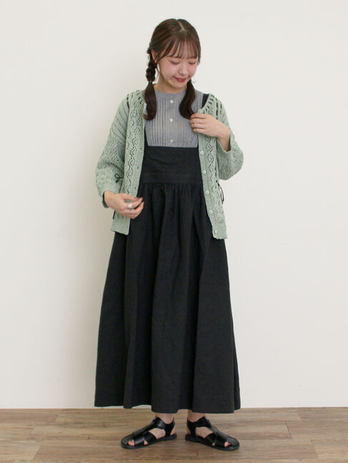 Samansa Mos2「透かし編み前後2WAYリボンニット」|カーディガン|