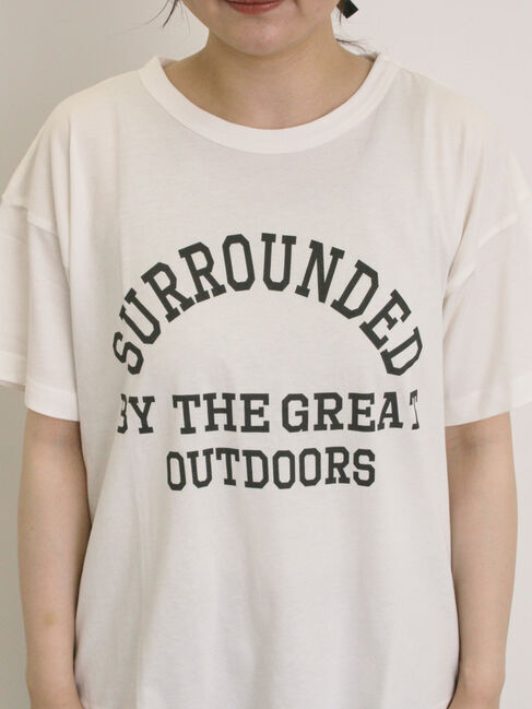 Samansa Mos2「【オーガニックコットン】ロゴプリントTシャツ」|Tシャツ・カットソー|