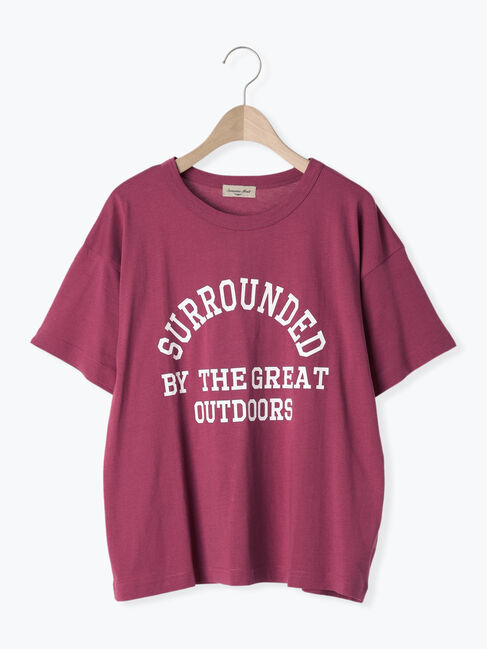 Samansa Mos2「【オーガニックコットン】ロゴプリントTシャツ」|Tシャツ・カットソー|