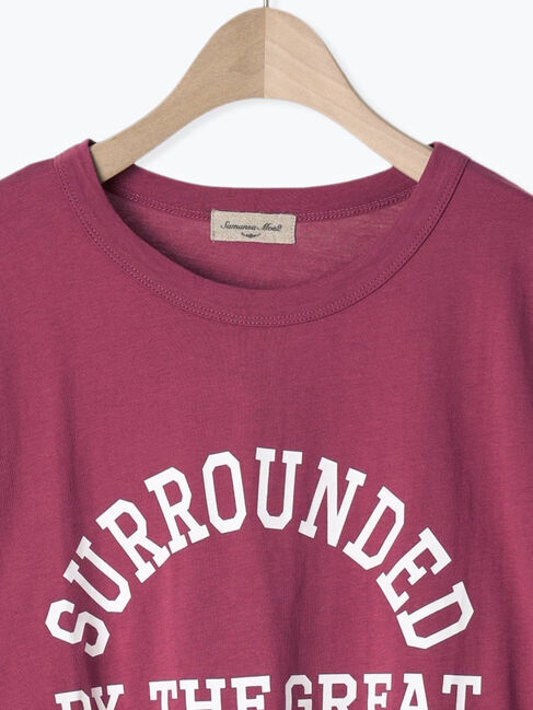 Samansa Mos2「【オーガニックコットン】ロゴプリントTシャツ」|Tシャツ・カットソー|