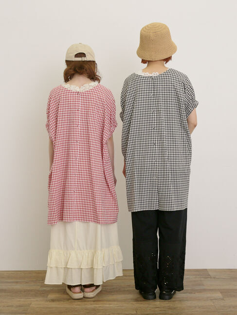 Samansa Mos2「袖口ギャザー前後2WAYチュニック」|シャツ・ブラウス|