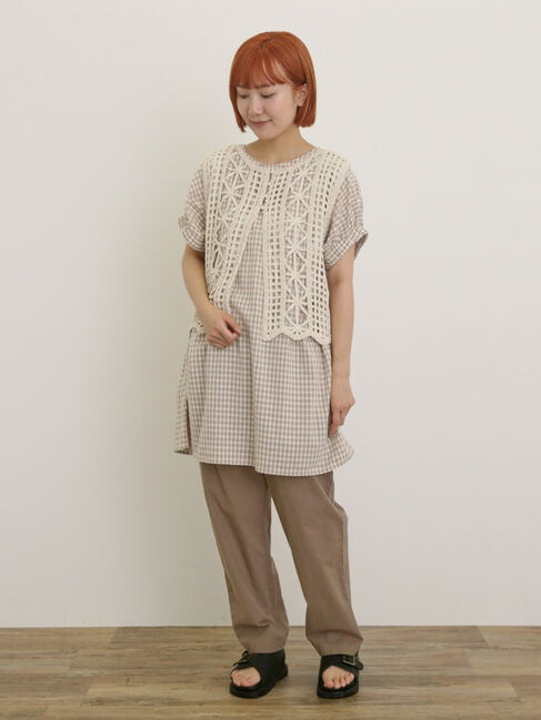 Samansa Mos2「袖口ギャザー前後2WAYチュニック」|シャツ・ブラウス|