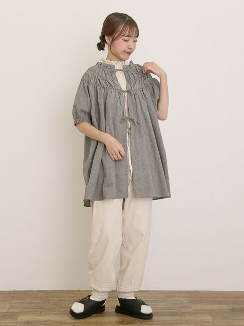 Samansa Mos2「前後2WAYリボンギャザーブラウス」|シャツ・ブラウス|